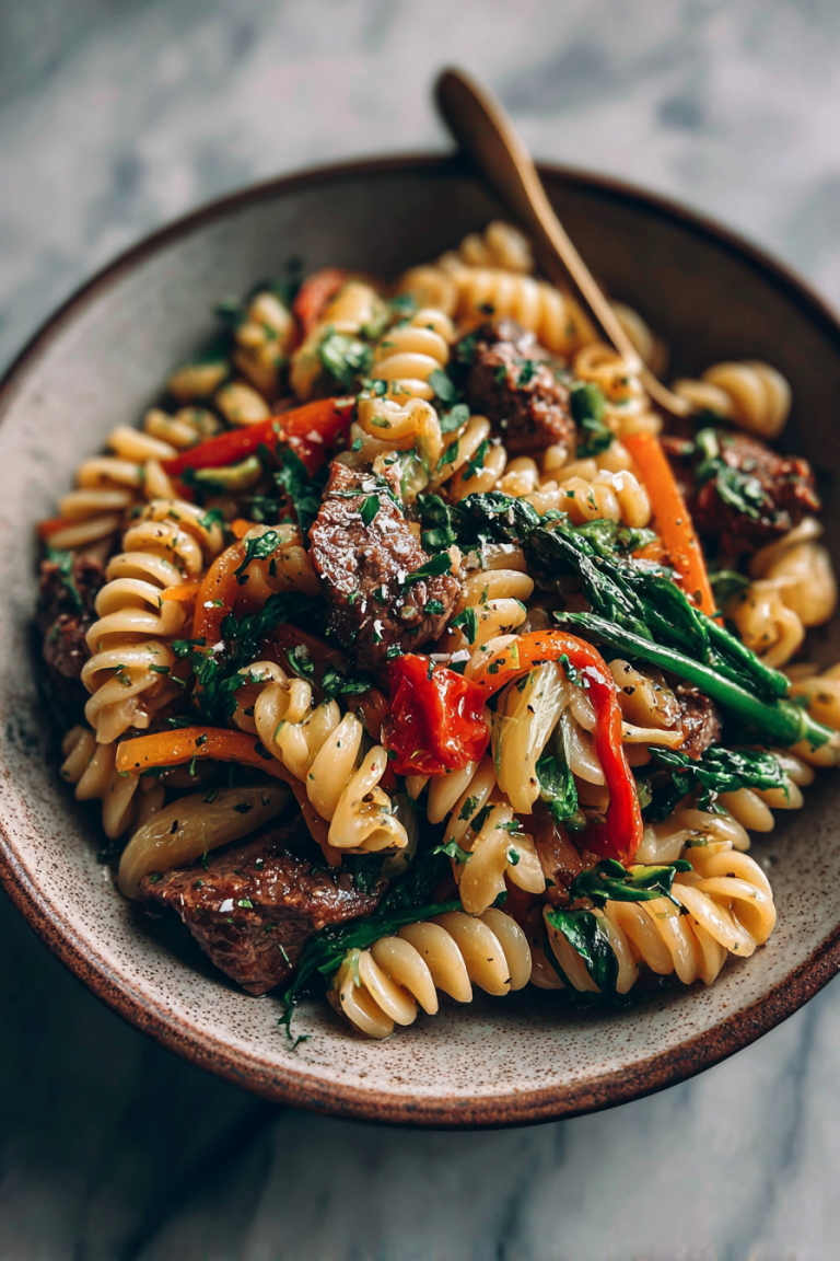 Cajun Beef Pasta with Veggies