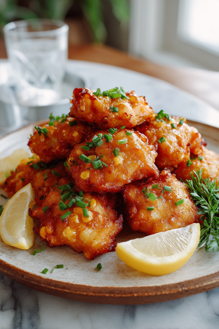Cajun Chicken Bites with Alfredo Corn
