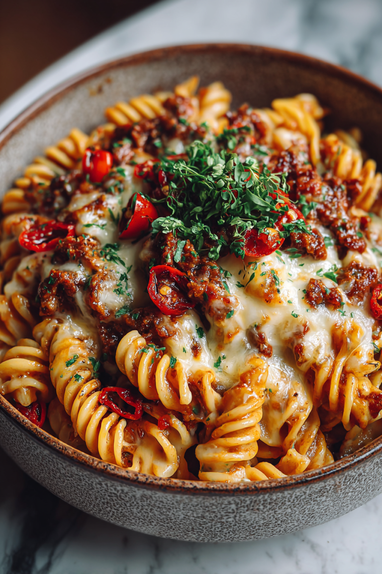 Cheesy Chilli Crisp Pasta Delight