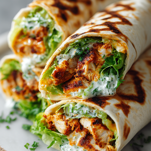 Cheesy Garlic Chicken Chicken Wraps