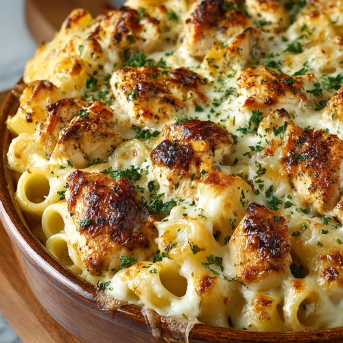Cheesy Garlic Chicken Dinner Bake