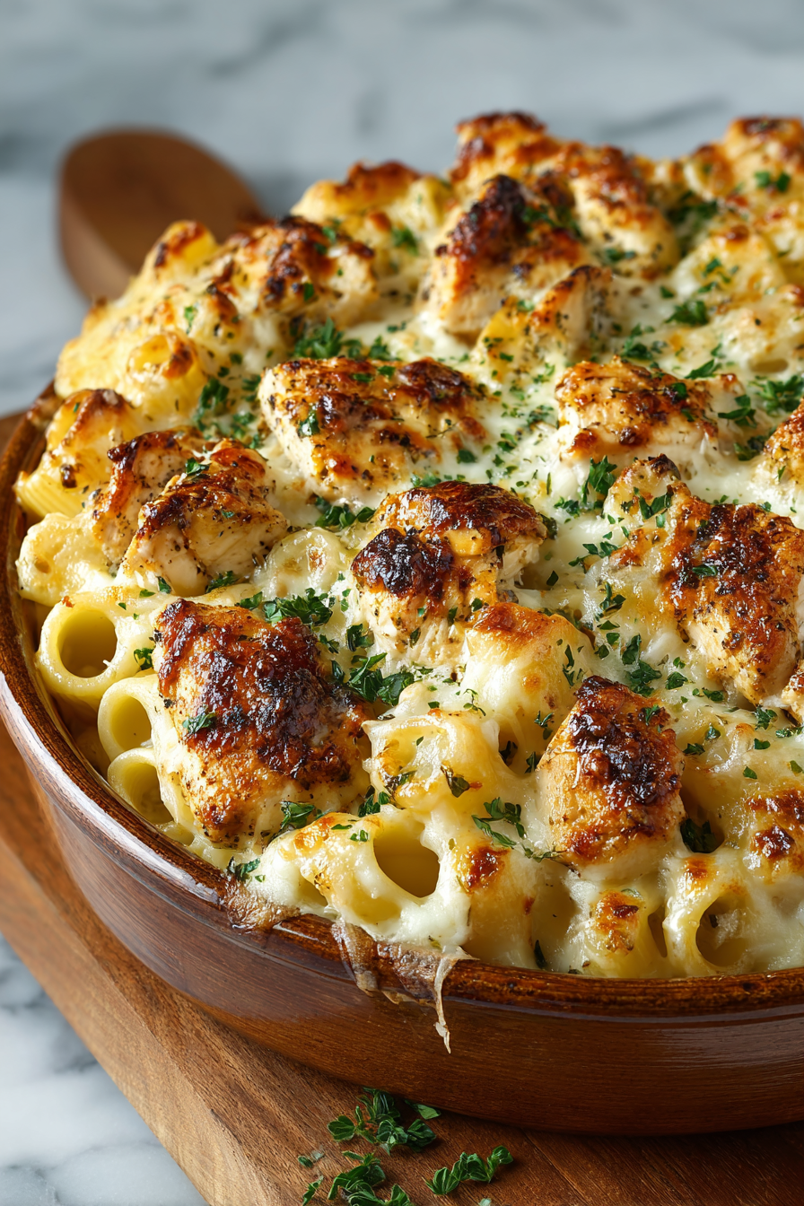 Cheesy Garlic Chicken Dinner Bake