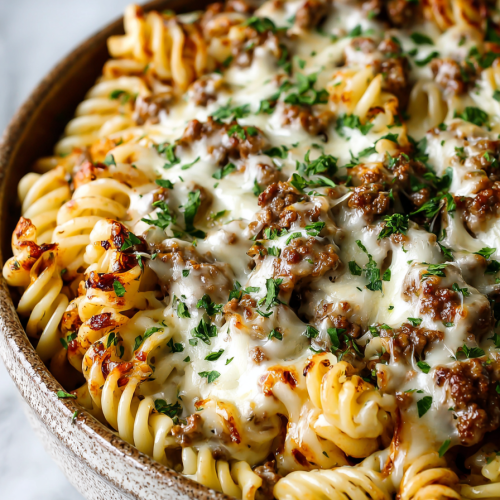 Cheesy Garlic Dinner with Ground Beef