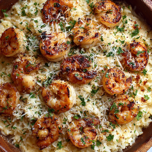 Chicken Scampi with Garlic Parmesan Rice