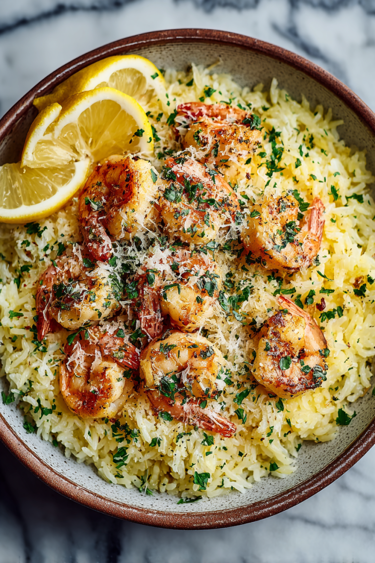 Chicken Scampi with Garlic Parmesan Rice