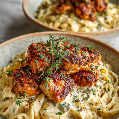 Creamy Cajun Chicken Alfredo Dinner