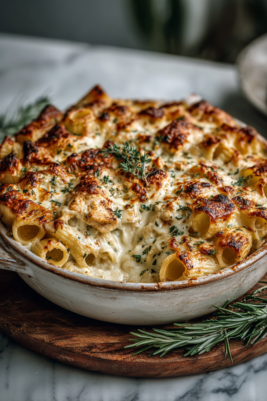 Creamy Cajun Chicken Rigatoni Bake
