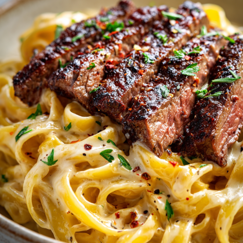 Creamy Cajun Steak Fettuccine Alfredo Recipe