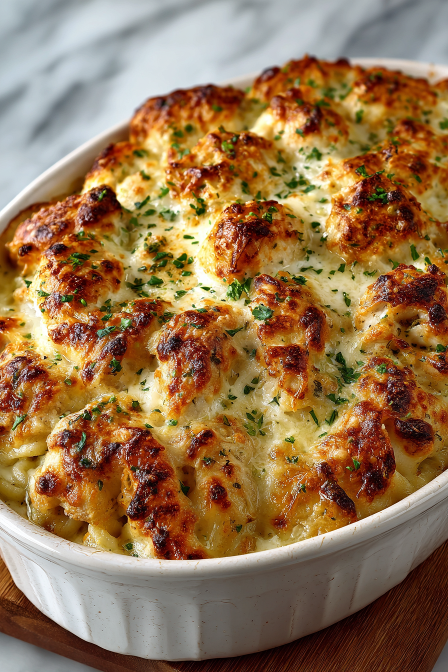 Creamy Garlic Parmesan Chicken Dinner Bake