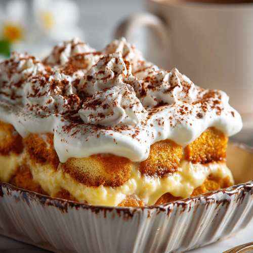 Creamy Pumpkin Italian Ladyfinger Dessert