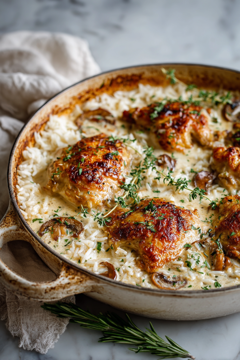 Creamy Smothered Chicken and Rice