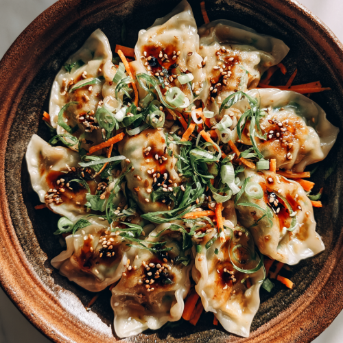 Crispy Dumpling Salad with Spicy Soy Dressing