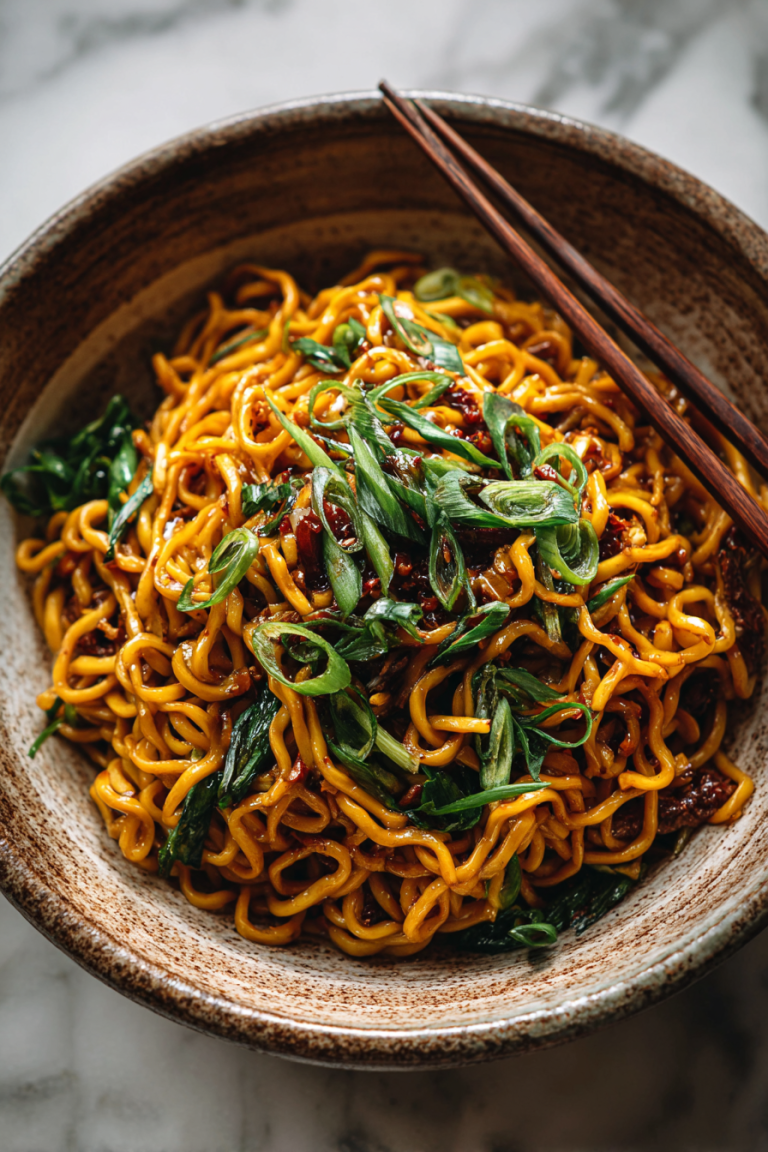 Crispy Scallion Dan Dan Noodles Recipe
