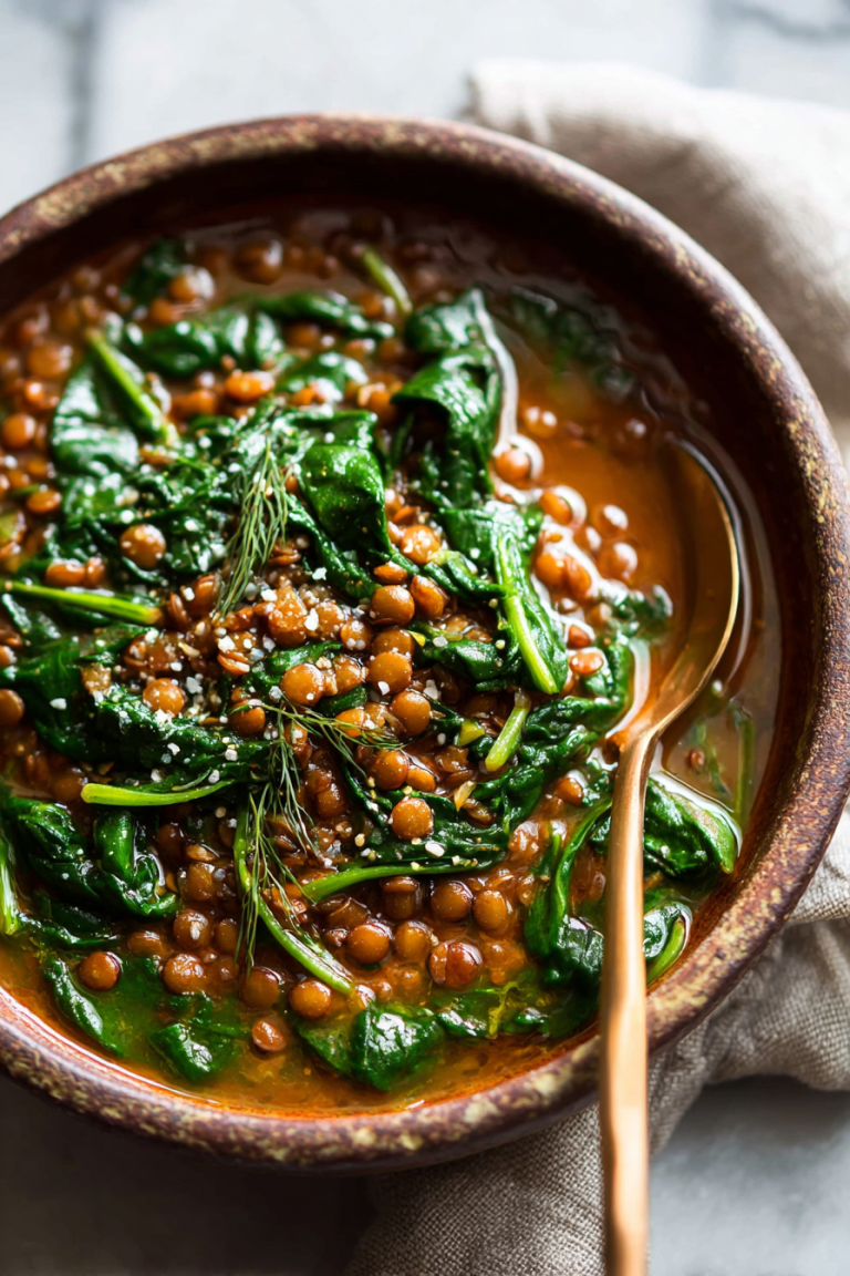 Curried Lentil Dinner with Spinach