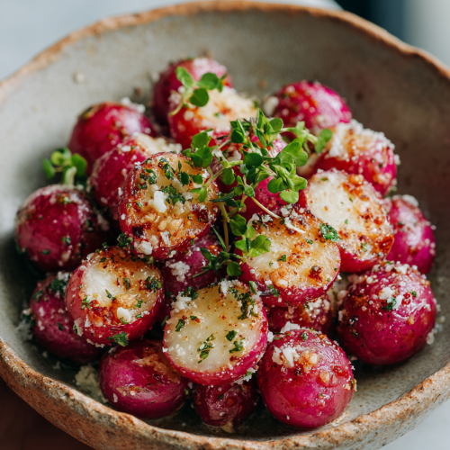 Easy Garlic Parmesan Air Fryer Radishes