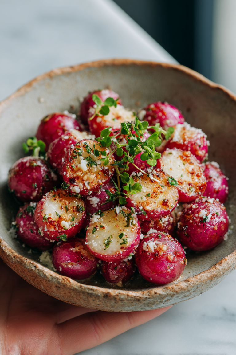Easy Garlic Parmesan Air Fryer Radishes