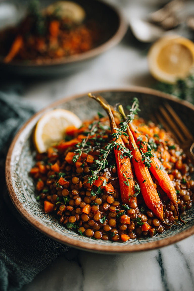 Easy Lentil Dinner with Carrots