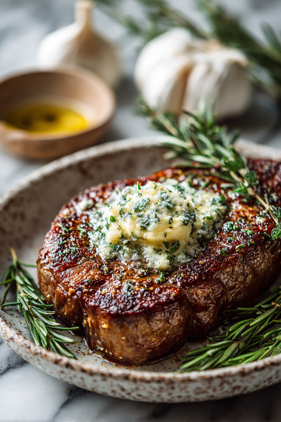 Easy Oven Steak with Garlic Butter