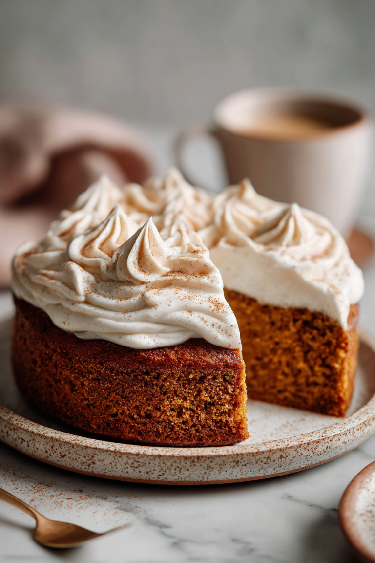 Easy Pumpkin Cake with Whipped Cinnamon Frosting
