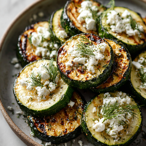 Easy Roasted Zucchini Dinner with Feta and Dill