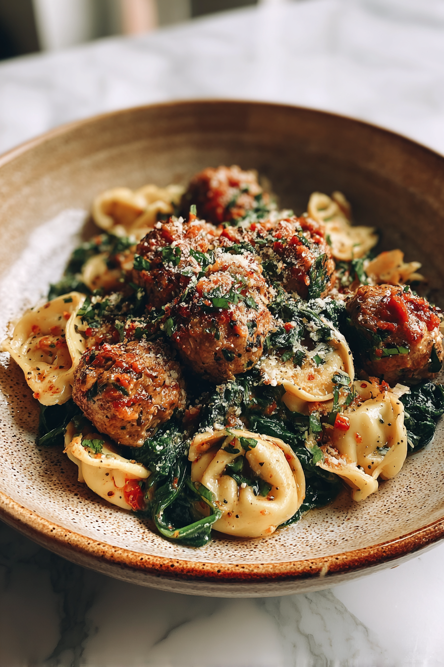 Easy Turkey Meatball Tortellini Dinner
