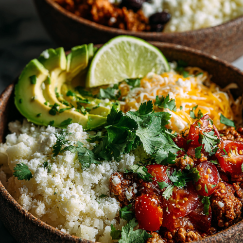 Easy Turkey Taco Bowls with Cauliflower Rice