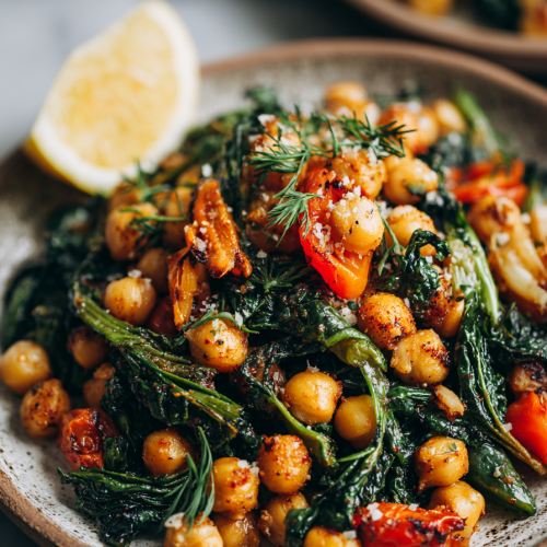 Easy Vegan Garlic Chickpea Dinner