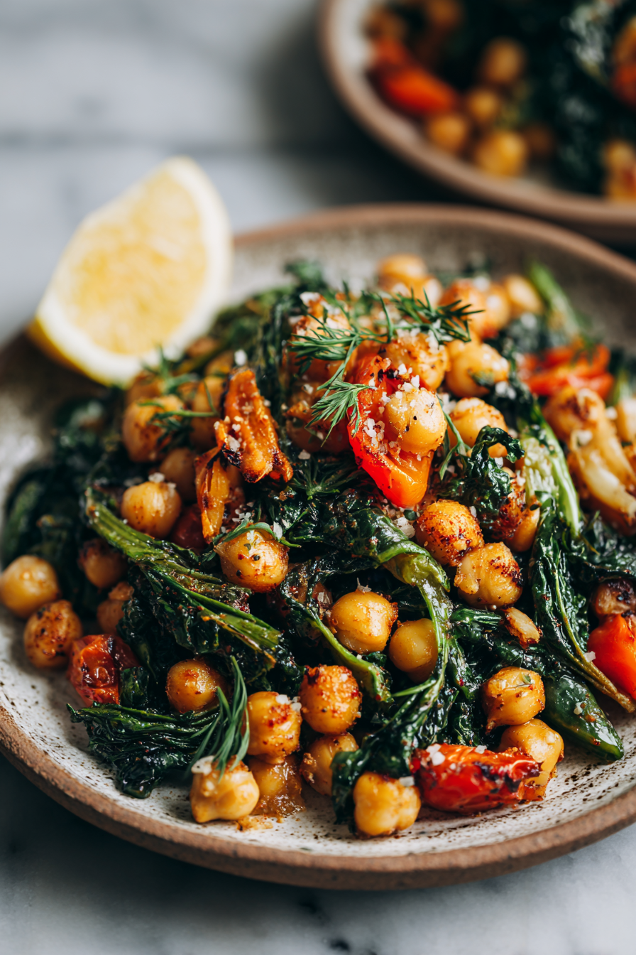 Easy Vegan Garlic Chickpea Dinner
