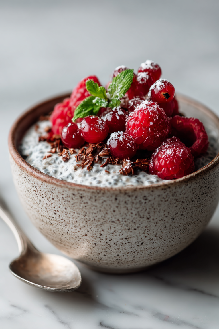 Easy Vegan Raspberry Chia Pudding