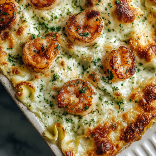 Garlic Butter Shrimp Lasagna Rolls