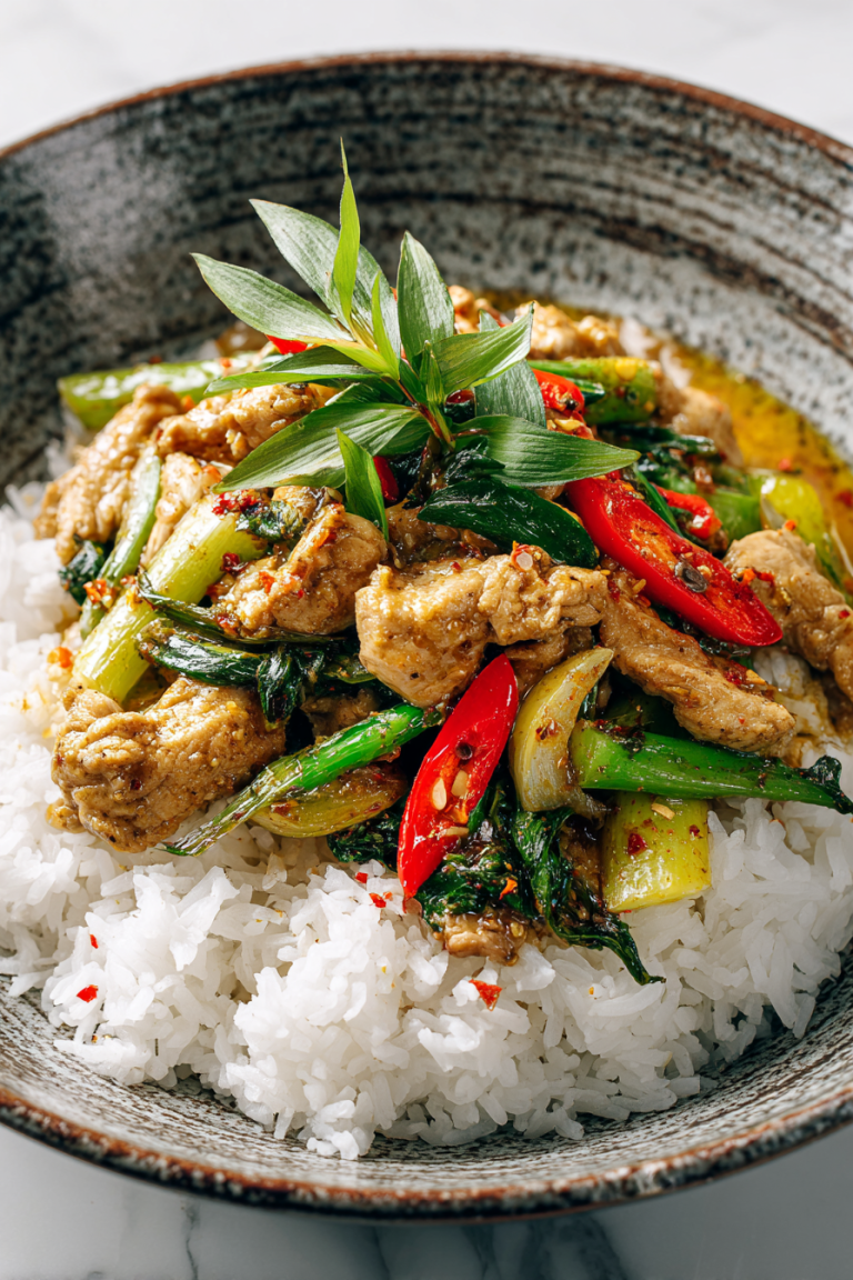 Garlic Chicken Stir Fry with Rice
