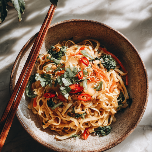 Golden Coconut Noodle Dinner Delight