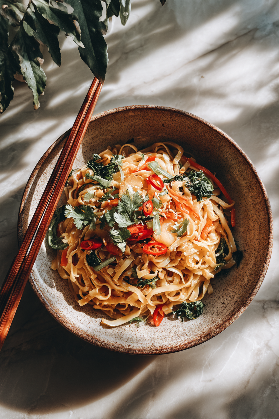 Golden Coconut Noodle Dinner Delight