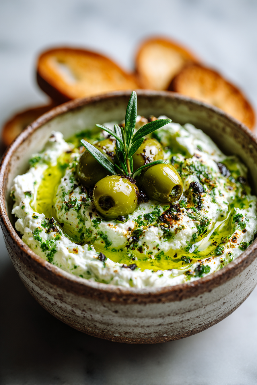 Green Olive and Feta Cheese Dip
