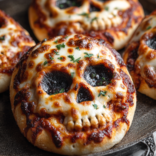 Halloween Pizza Skulls