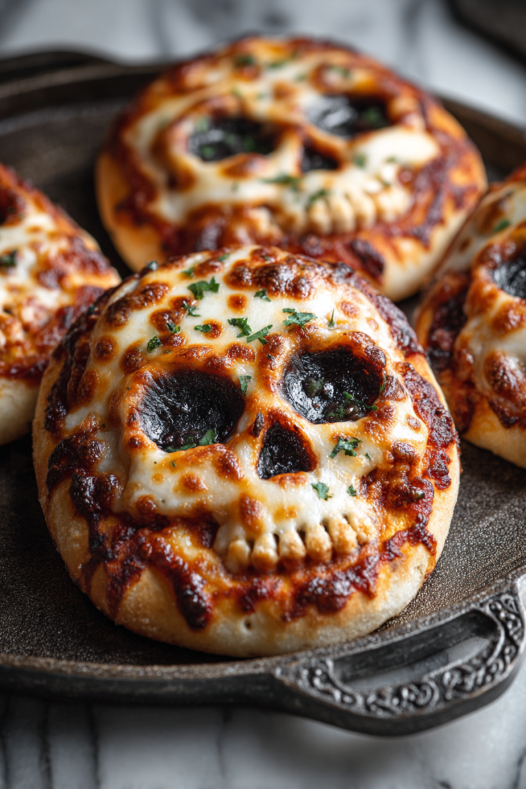 Halloween Pizza Skulls