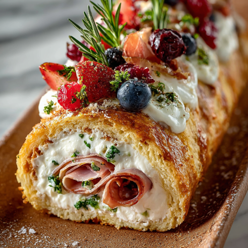 Holiday Antipasto Cream Cheese Log