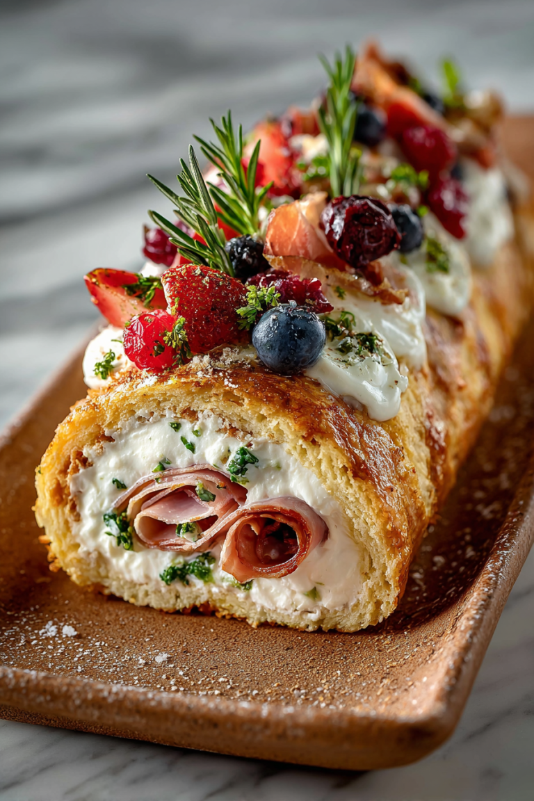 Holiday Antipasto Cream Cheese Log