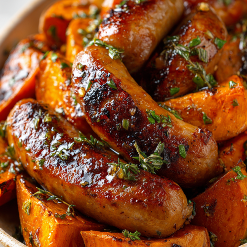 Honey Garlic Sausage Sweet Potatoes
