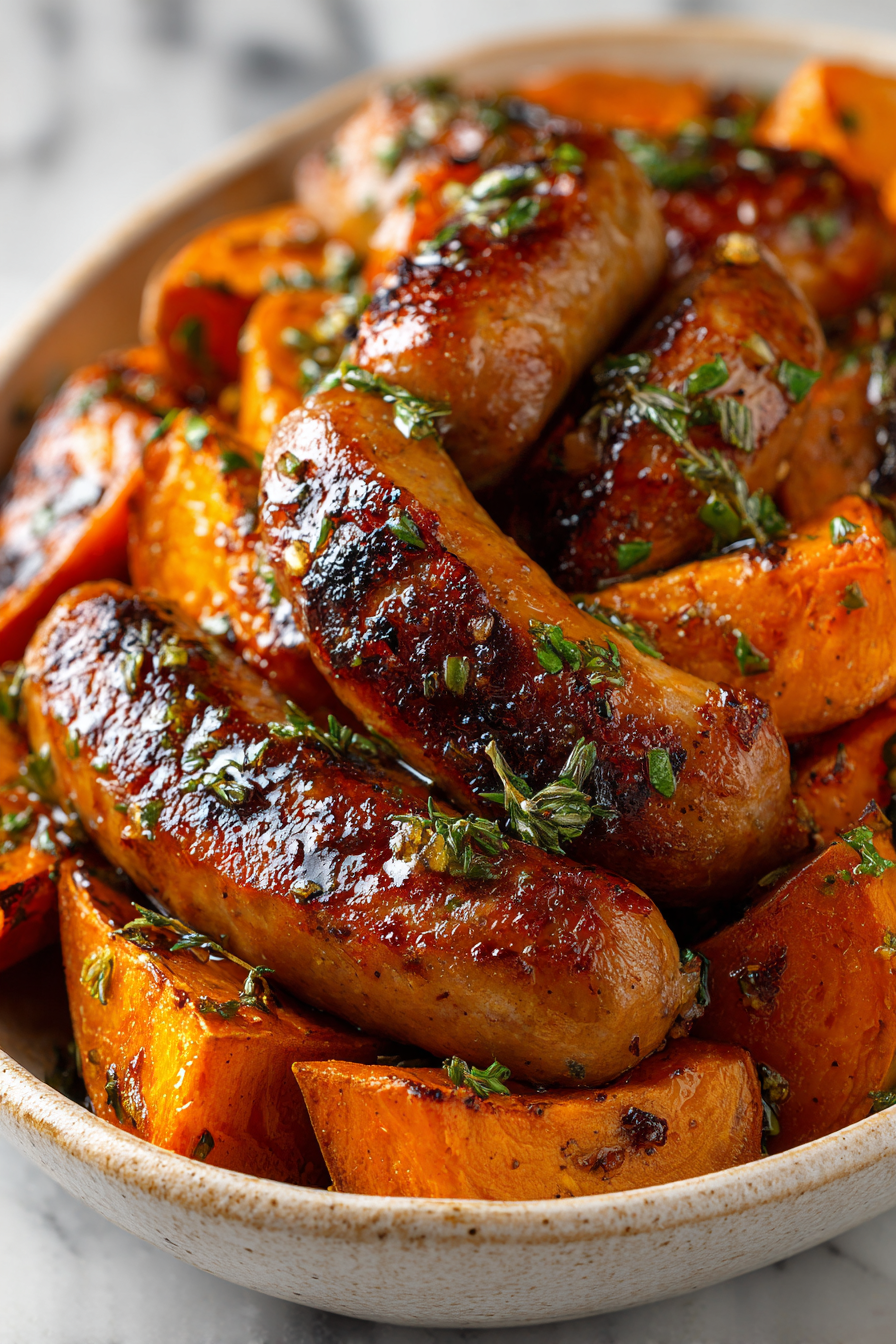 Honey Garlic Sausage Sweet Potatoes