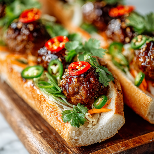 Korean BBQ Meatball Banh Mi Subs