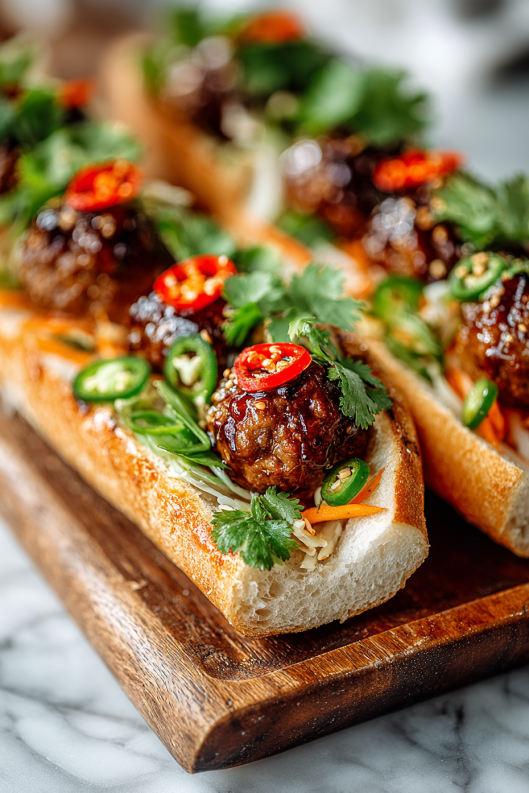 Korean BBQ Meatball Banh Mi Subs