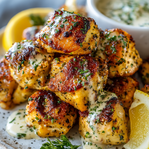 Lemon Cajun Chicken and Garlic Bites