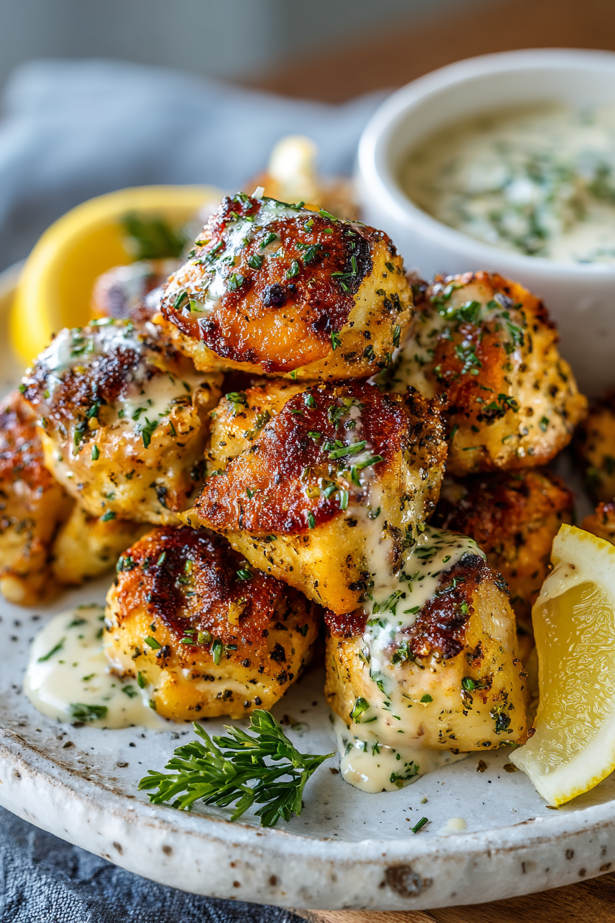 Lemon Cajun Chicken and Garlic Bites