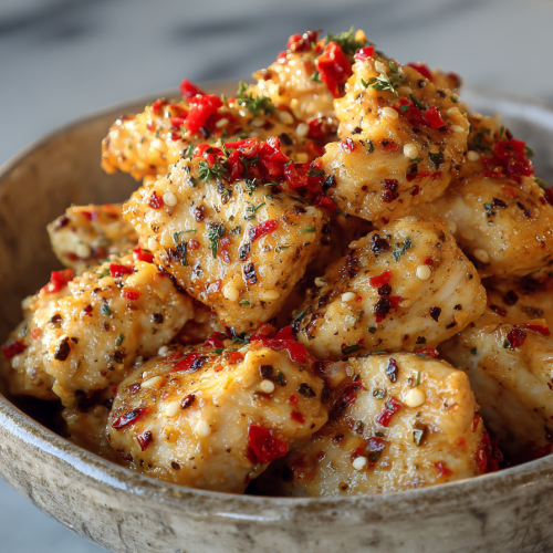 Lemon Pepper Chicken and Red Pepper Alfredo