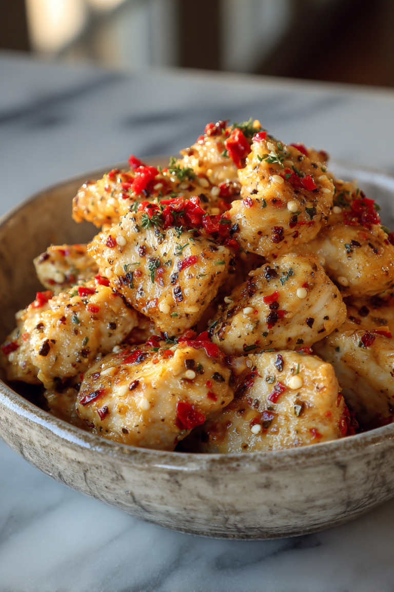 Lemon Pepper Chicken and Red Pepper Alfredo
