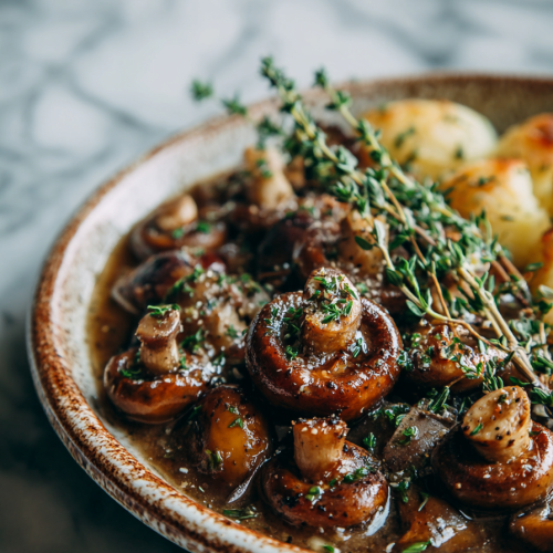 Mushroom Dinner with Sherry in the Slow Cooker
