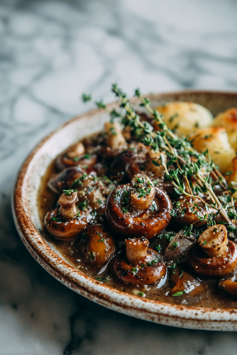 Mushroom Dinner with Sherry in the Slow Cooker