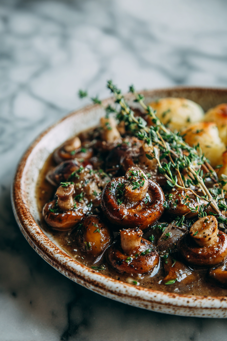 Mushroom Dinner with Sherry in the Slow Cooker
