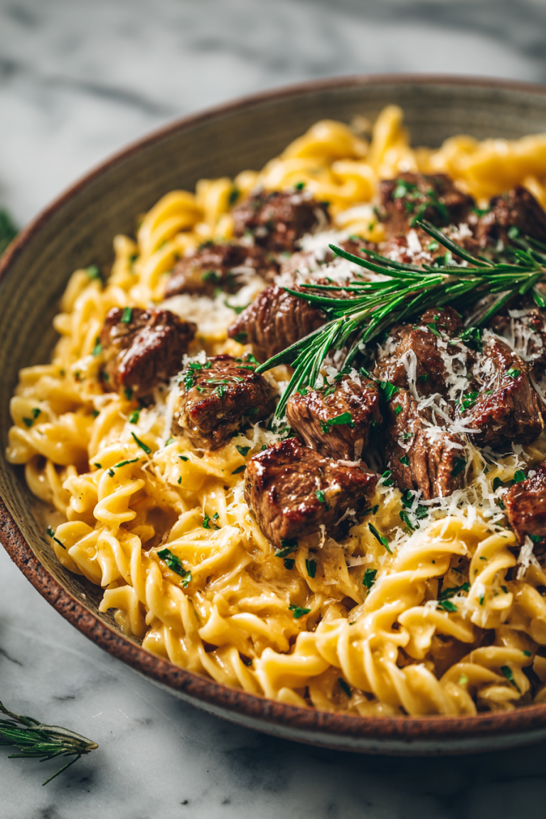 One Pan Cheesy Garlic Steak Bites